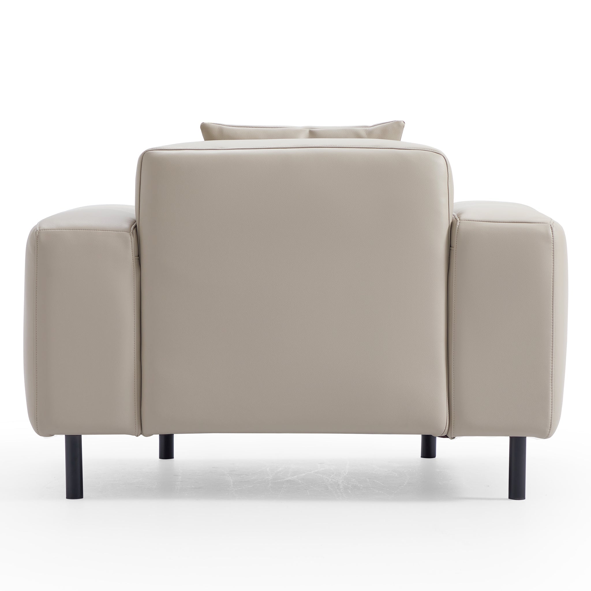 Fauteuil Noble en cuir gris foncé