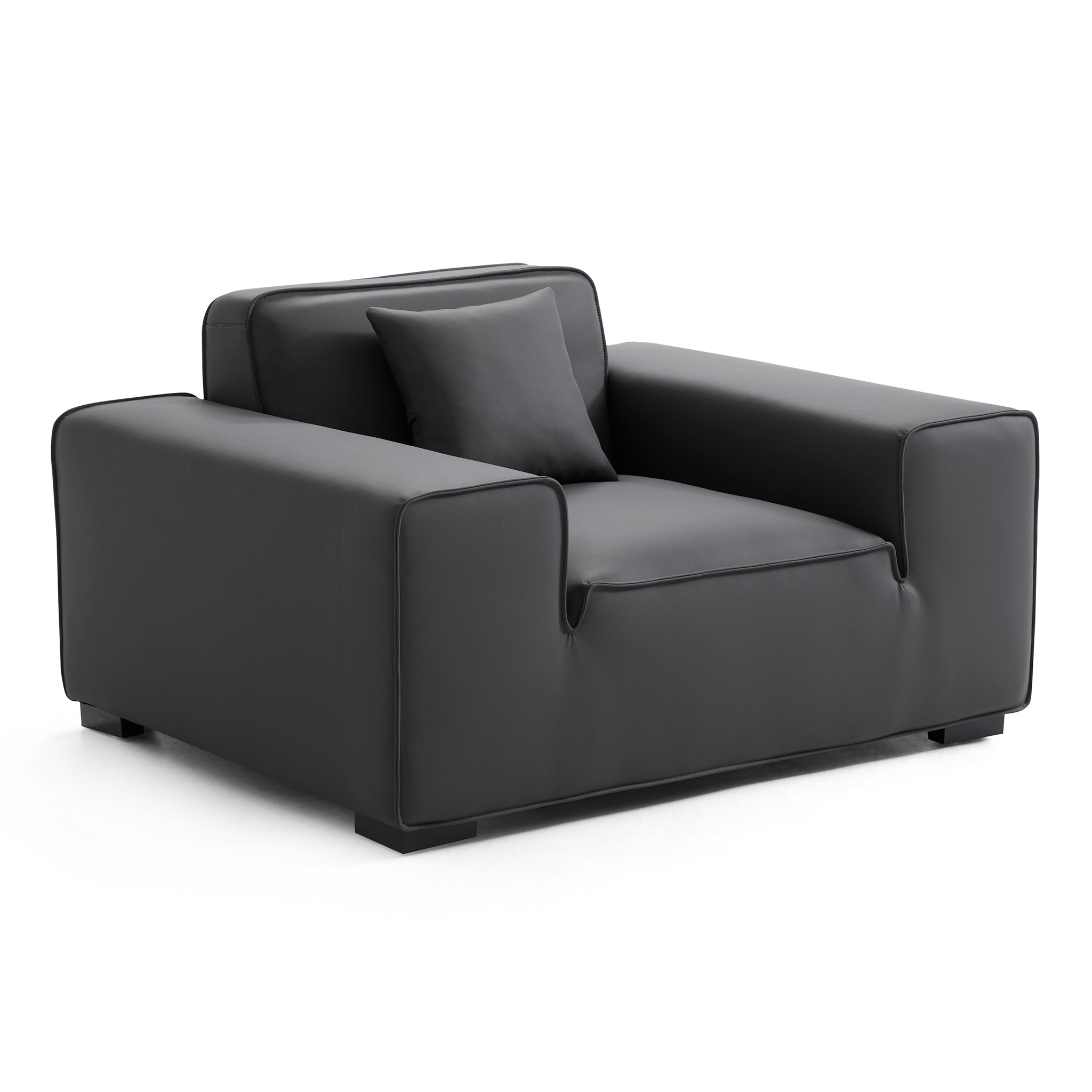 Domus Modular Beige Leather Sofa Set