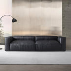 Canapé-lit de luxe minimaliste en cuir noir