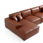 Domus Modular Dark Gray Leather U-Shaped Sectional Sofa