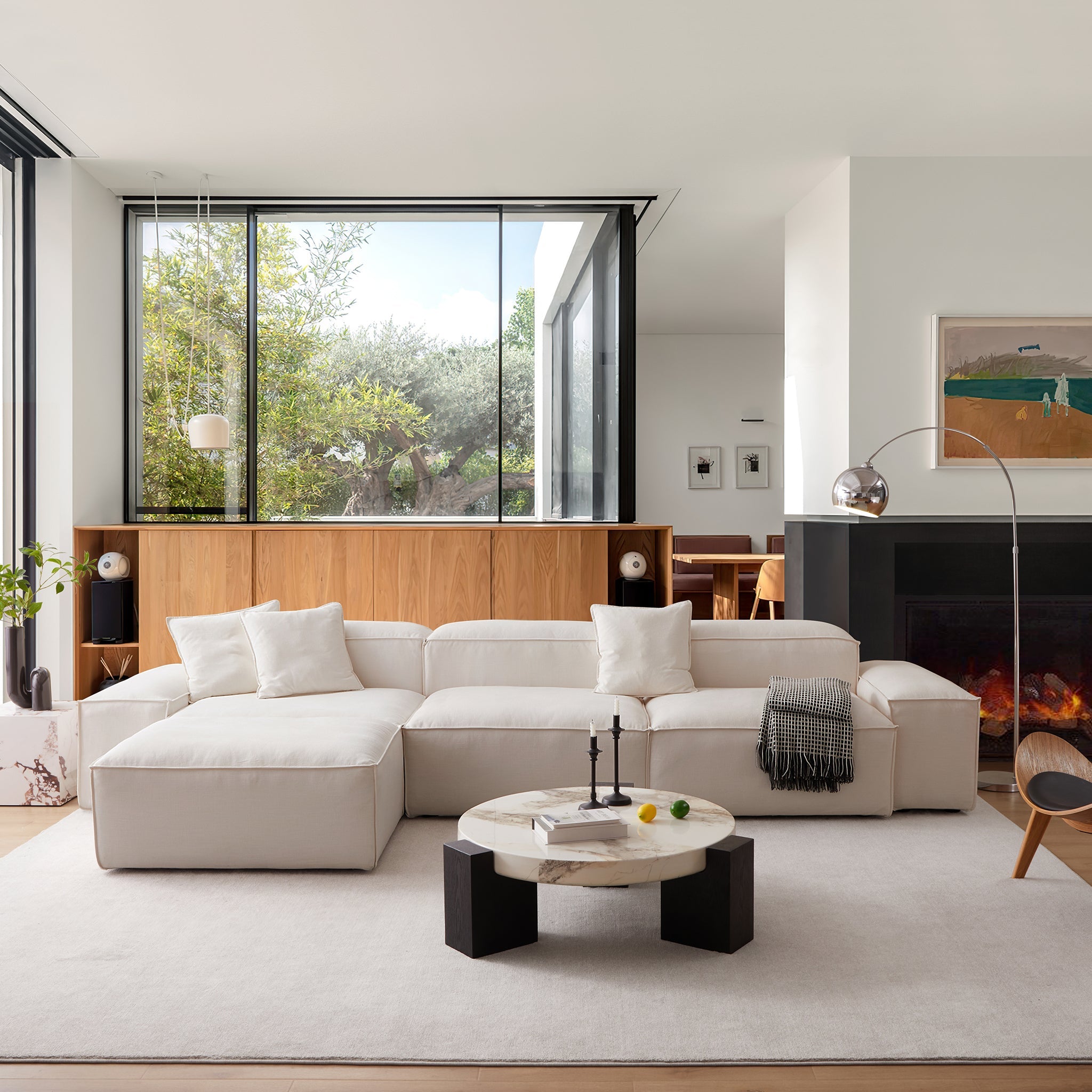 Freedom Modular Beige Sofa with Ottoman