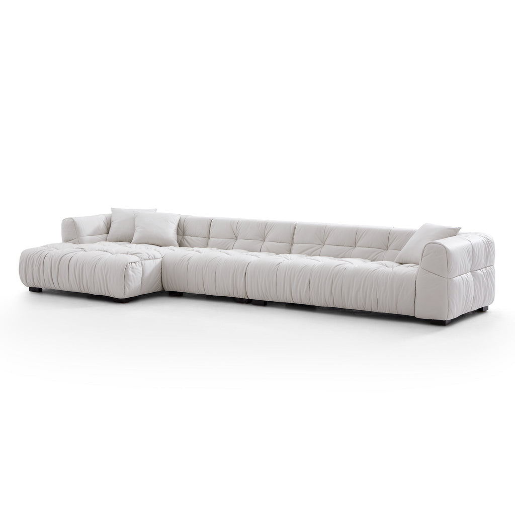 Boba Cream Leathaire Sectional Sofa