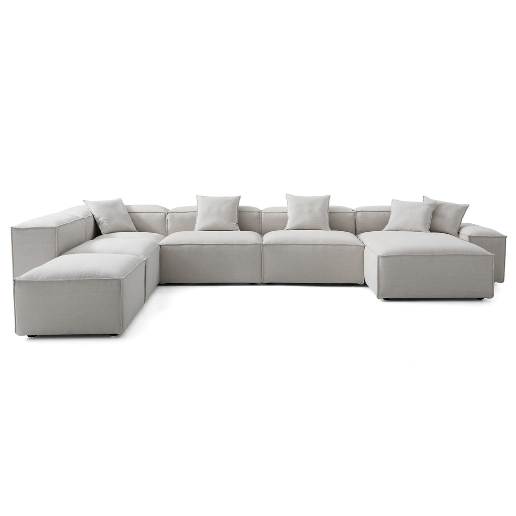 Canapé sectionnel modulaire gris Freedom à extrémité ouverte