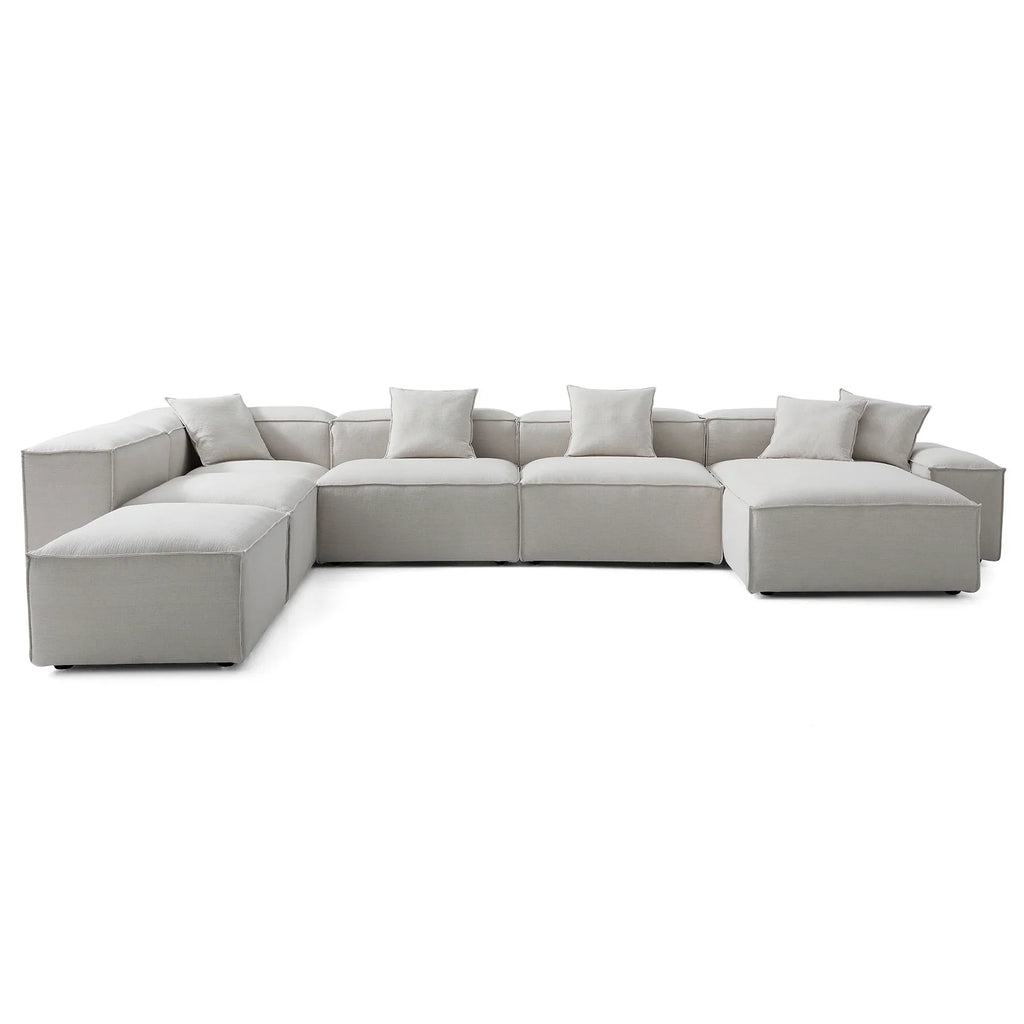 Canapé sectionnel modulaire Freedom kaki à extrémité ouverte