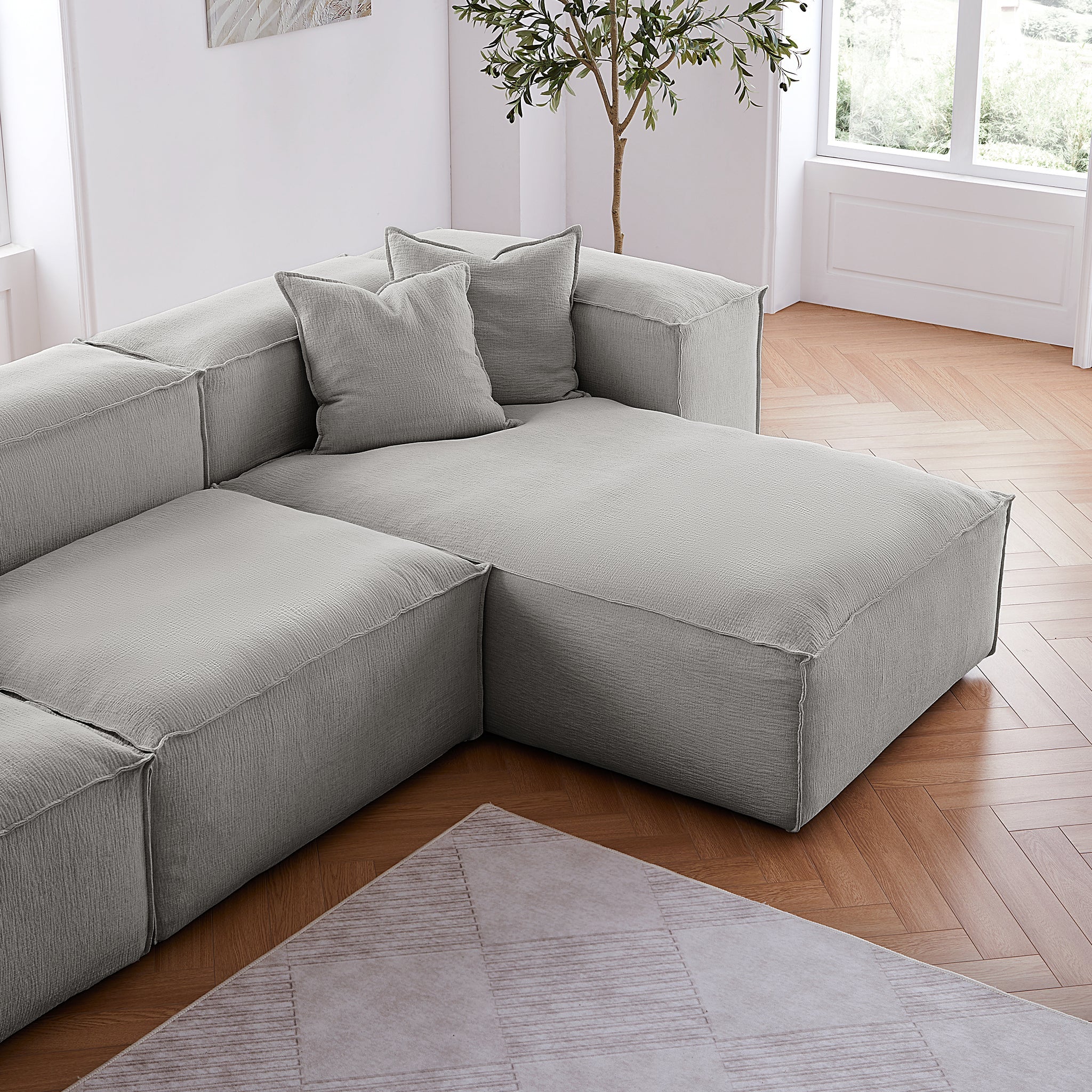 Canapé sectionnel modulaire Freedom gris