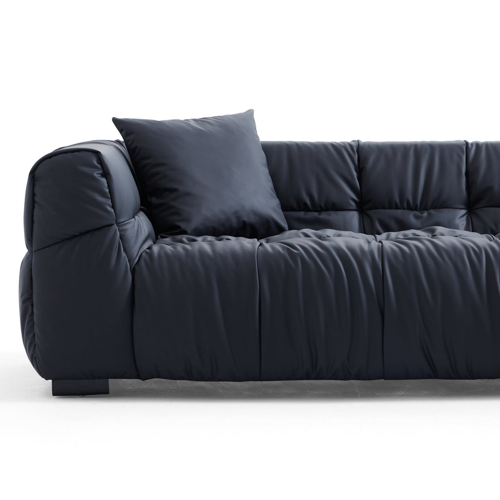Boba Black Leathaire Sofa