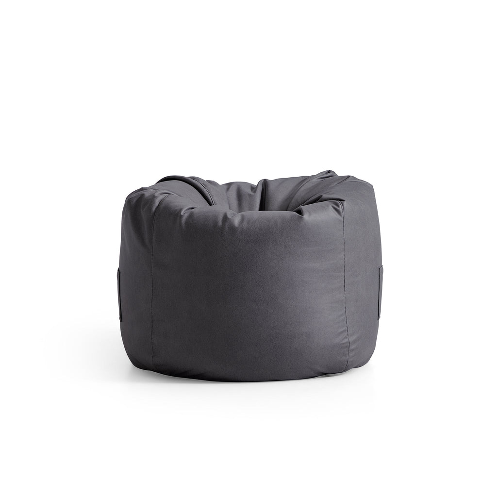 Pouf Litton en cuir gris