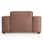 Fauteuil de luxe minimaliste en tissu marron