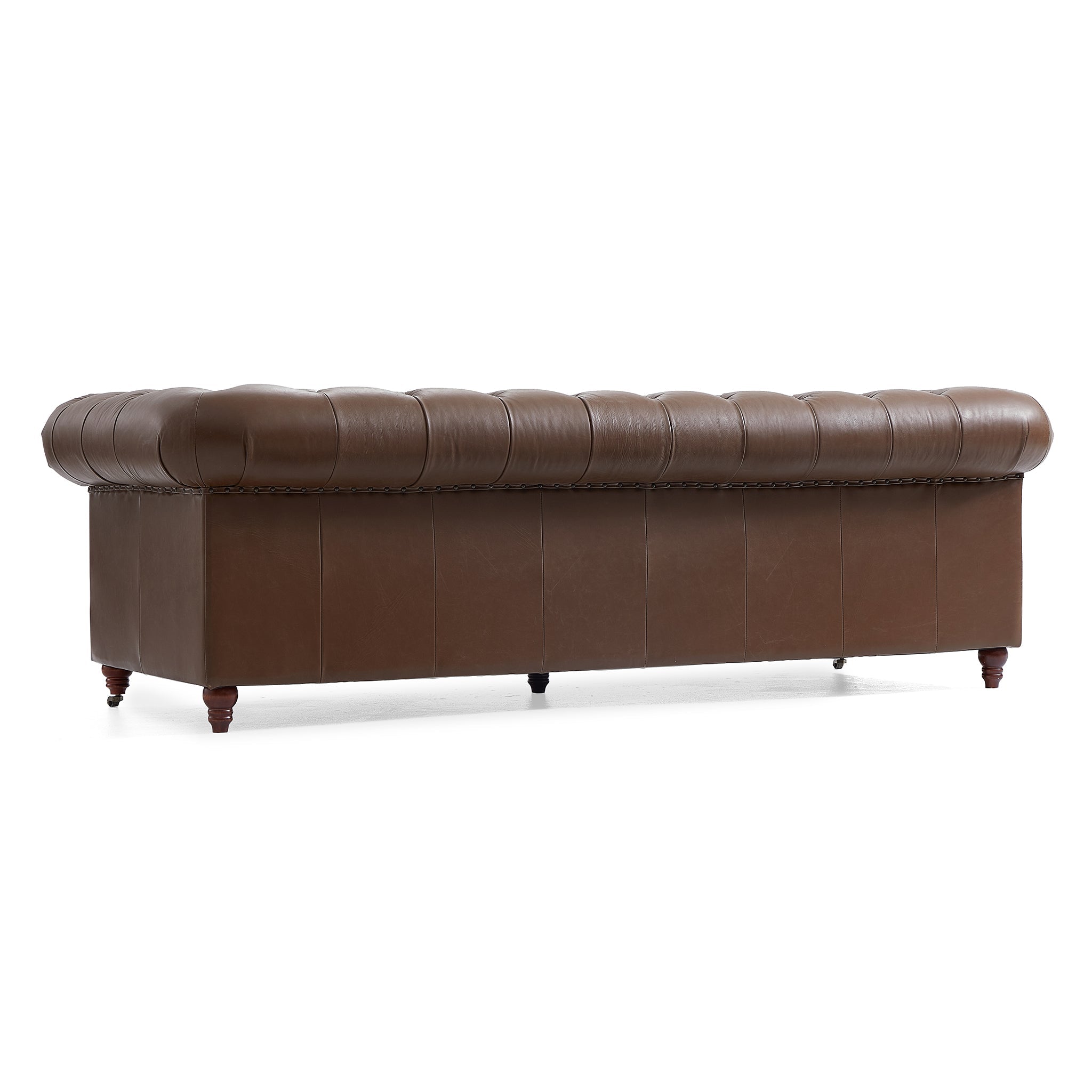 Durango Chesterfield Brown Top Grain Leather Tufted Sofa