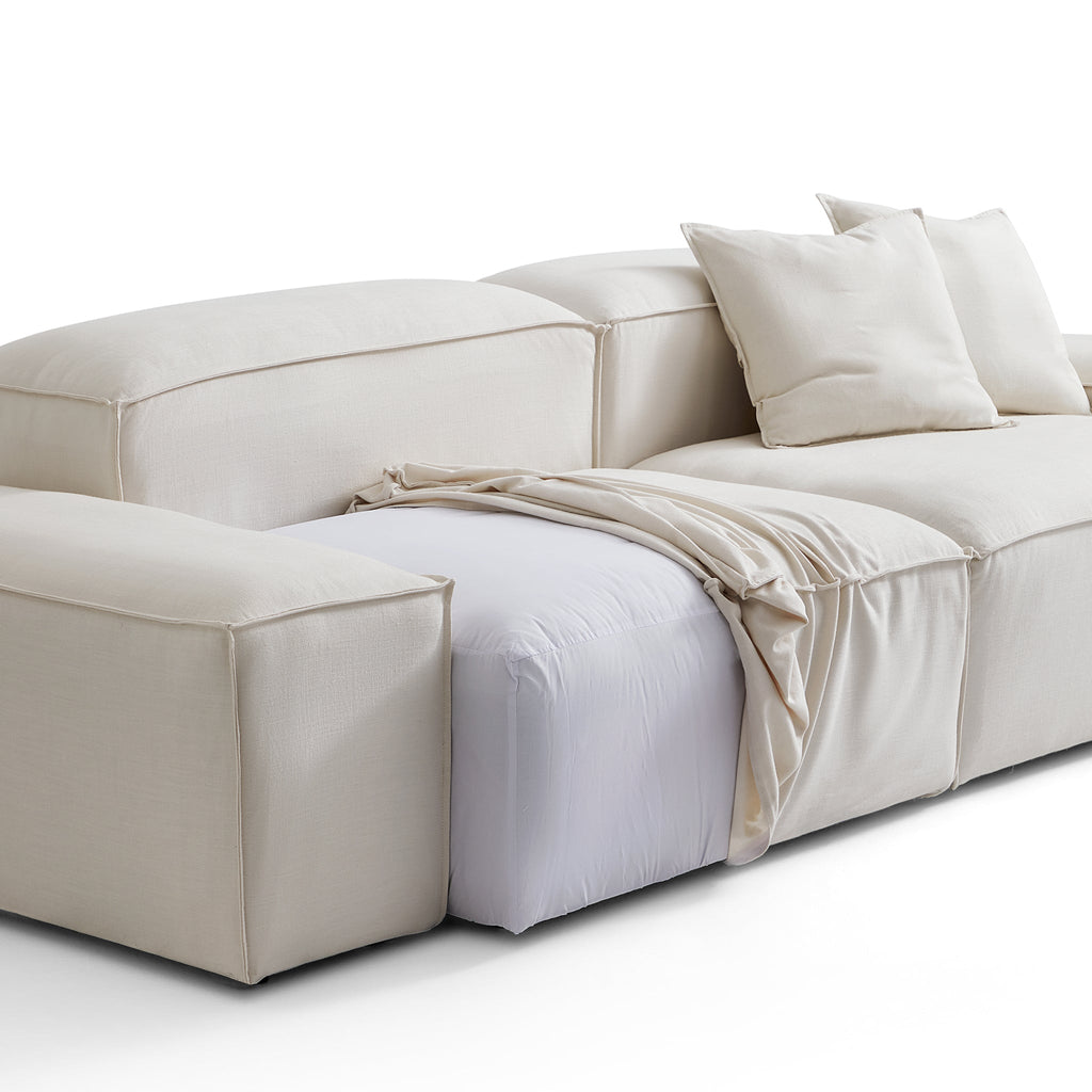Canapé sectionnel modulaire Freedom beige à extrémité ouverte