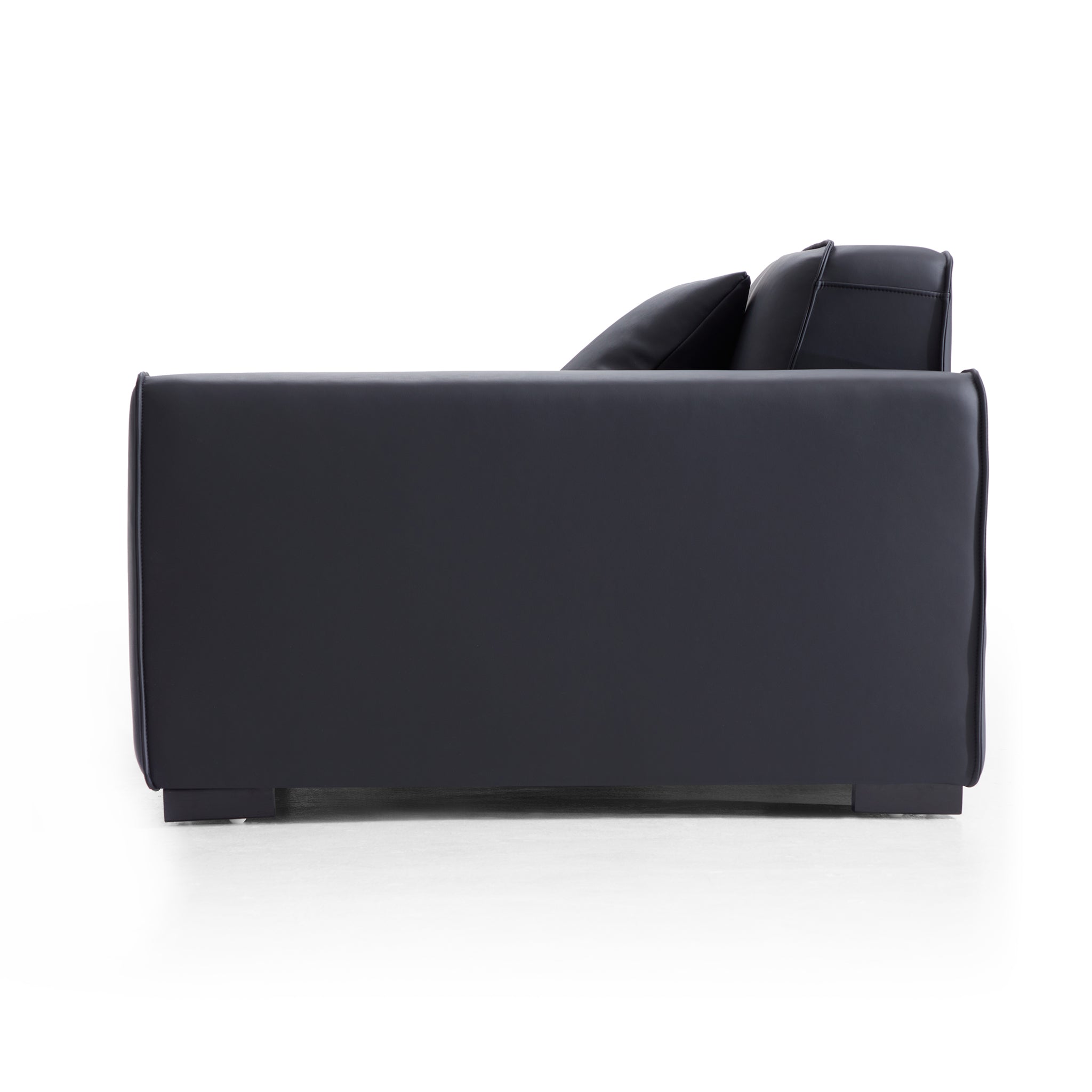 Domus Modular Black Leather Sofa Set