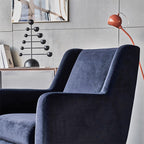 Eden Ink Blue Velvet Lounge Chair