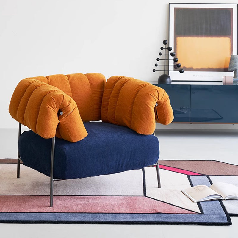 Fauteuil d'appoint en tissu roux Granchio