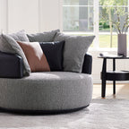 Fauteuil pivotant Luna en tissu bouclé gris clair