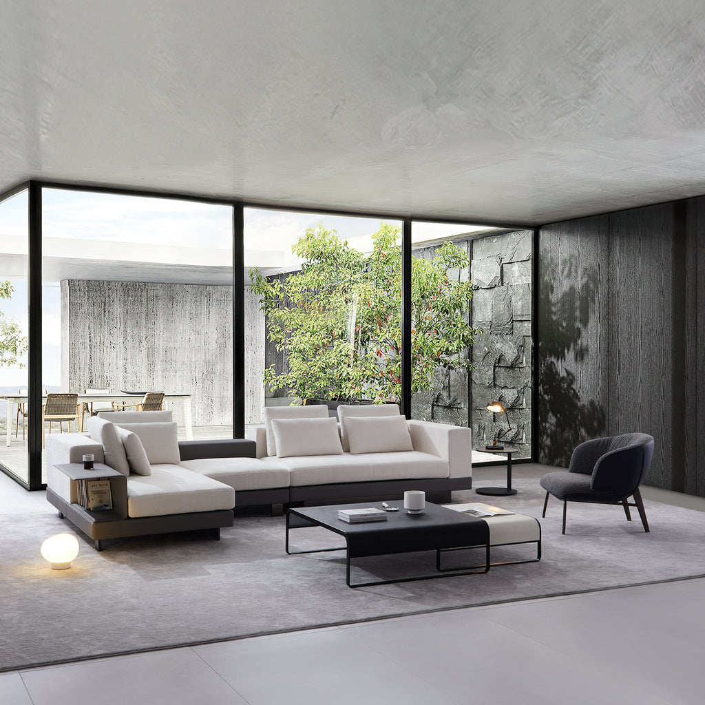 Connery Minimalist White Sectional