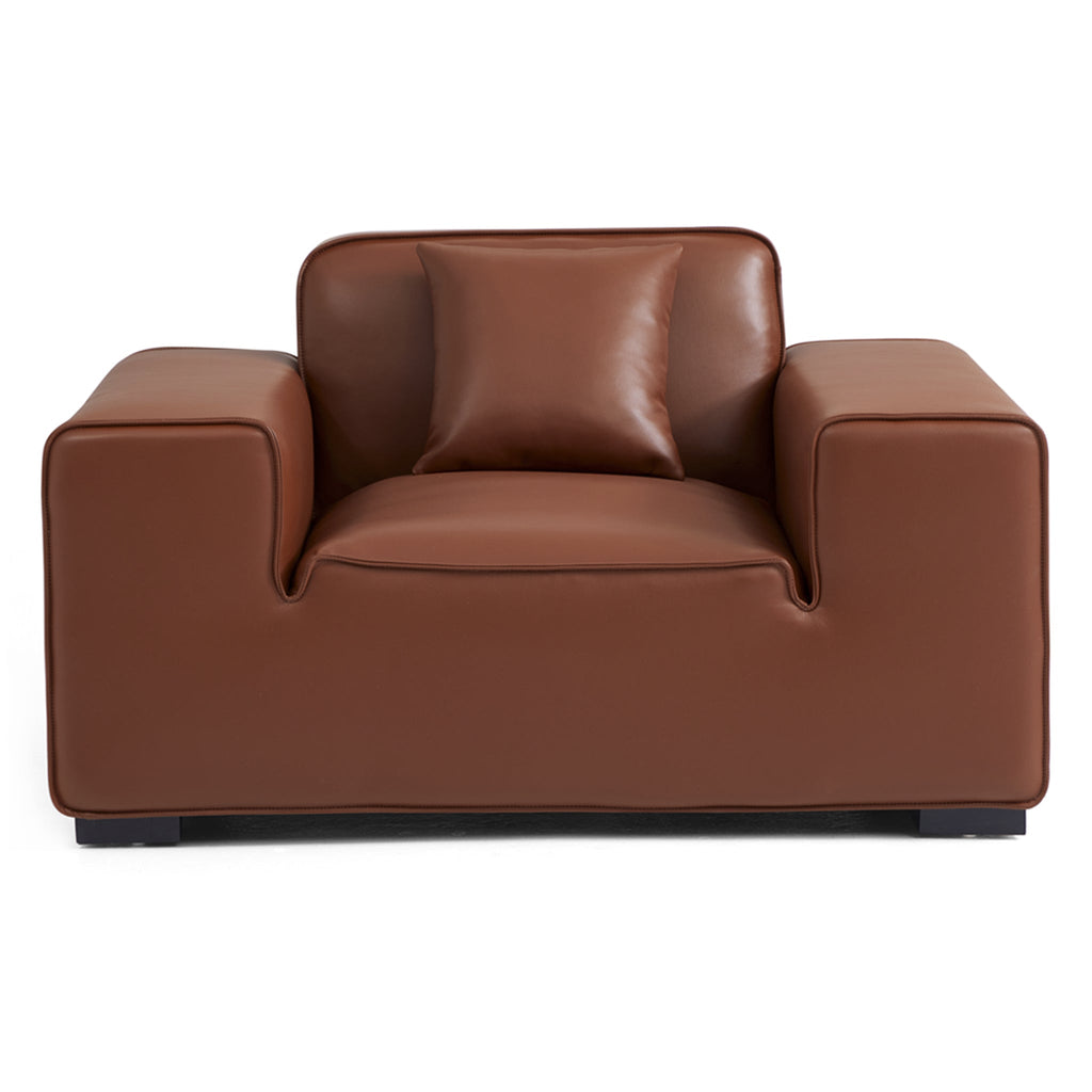 Domus Modular Beige Leather Sofa Set