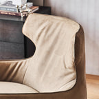 Fauteuil d'appoint Hippo Camel en daim