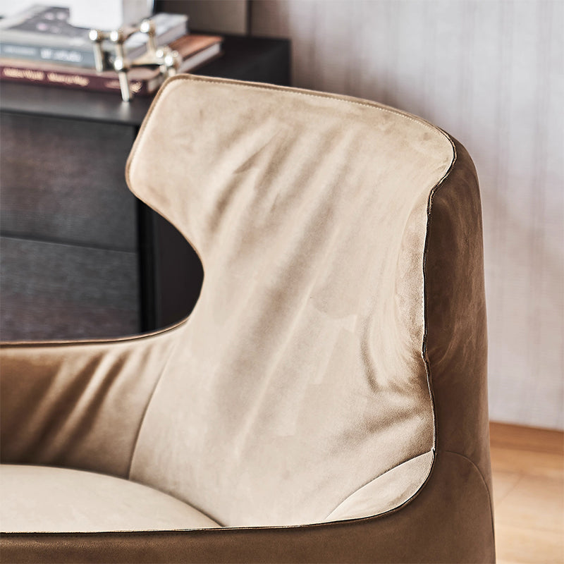 Fauteuil d'appoint Hippo Camel en daim