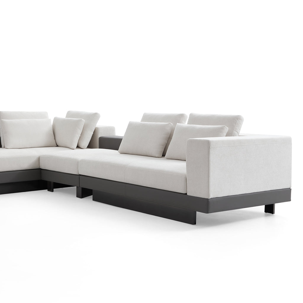 Connery Minimalist White Sectional