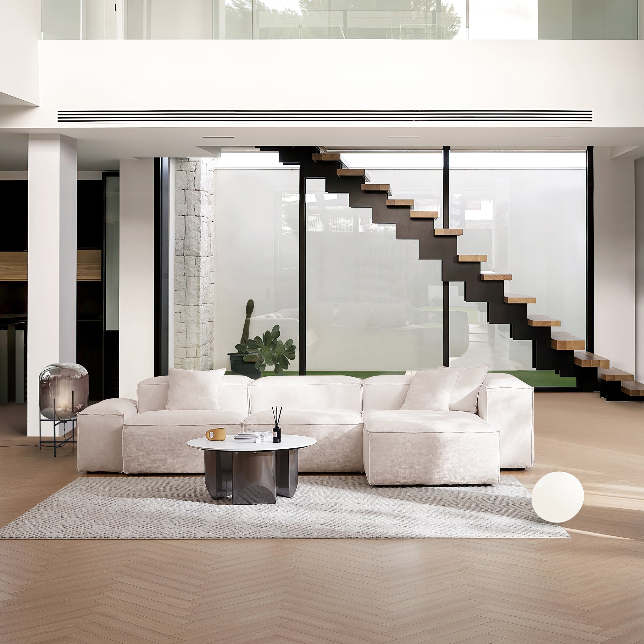 Canapé sectionnel modulaire blanc Freedom