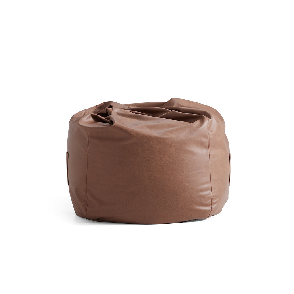 Pouf Litton en cuir gris
