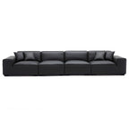 Domus Modular Beige Leather Sofa Set