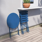 Ensemble bistrot pliant en métal 3 pièces, résistant aux intempéries, pour l'extérieur et l'intérieur, idéal pour la terrasse, la cour et le jardin.