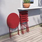 Ensemble bistrot pliant en métal 3 pièces, résistant aux intempéries, pour l'extérieur et l'intérieur, idéal pour la terrasse, la cour et le jardin.