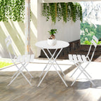 Ensemble bistrot pliant en métal 3 pièces, résistant aux intempéries, pour l'extérieur et l'intérieur, idéal pour la terrasse, la cour et le jardin.
