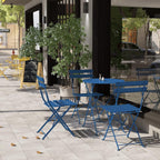 Ensemble bistrot pliant en métal 3 pièces, résistant aux intempéries, pour l'extérieur et l'intérieur, idéal pour la terrasse, la cour et le jardin.