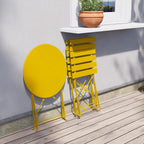 Ensemble bistrot pliant en métal 3 pièces, résistant aux intempéries, pour l'extérieur et l'intérieur, idéal pour la terrasse, la cour et le jardin.