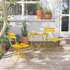 Ensemble bistrot pliant en métal 3 pièces, résistant aux intempéries, pour l'extérieur et l'intérieur, idéal pour la terrasse, la cour et le jardin.