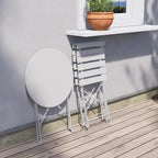 Ensemble bistrot pliant en métal 3 pièces, résistant aux intempéries, pour l'extérieur et l'intérieur, idéal pour la terrasse, la cour et le jardin.