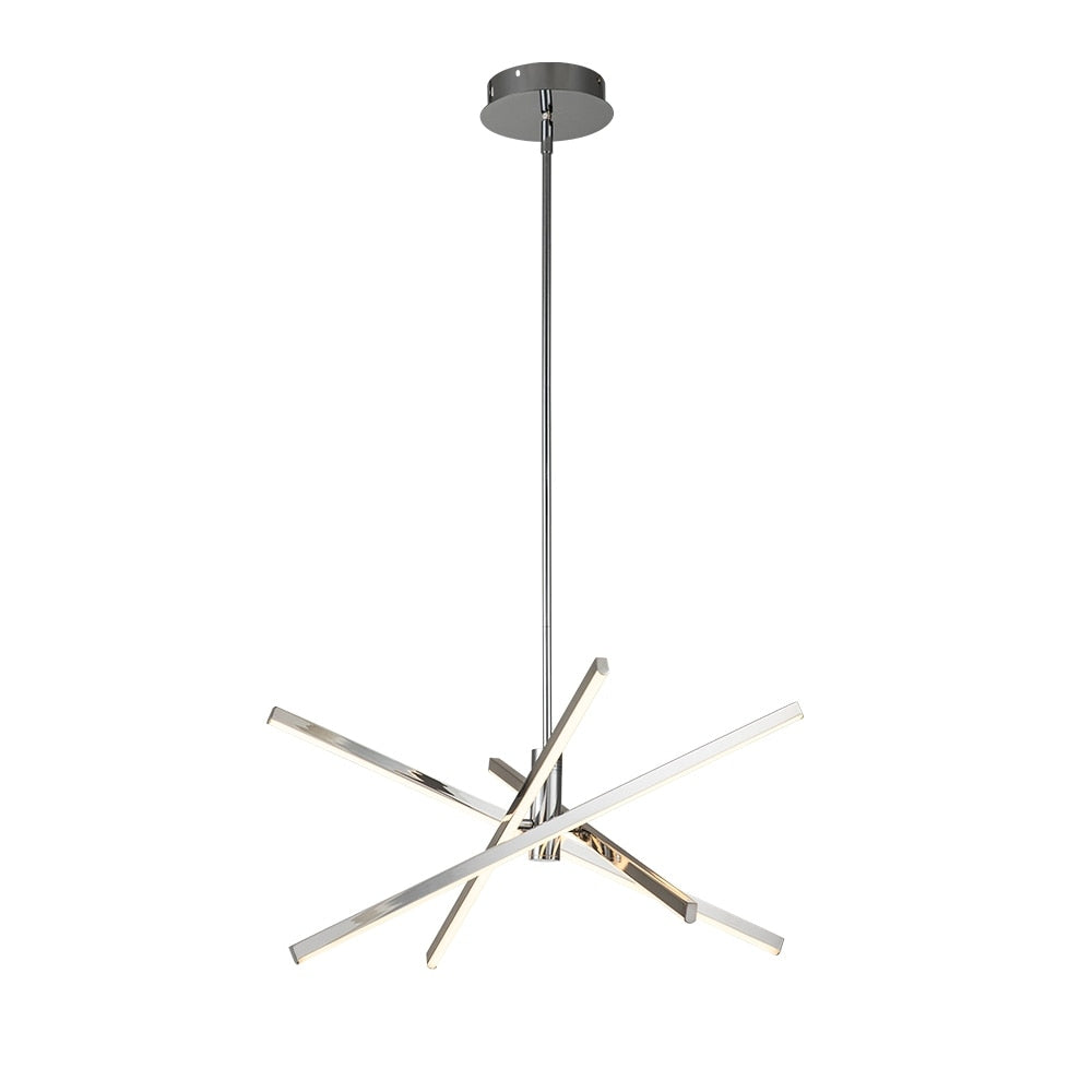 Lustre LED moderne en aluminium noir/doré, plafonnier linéaire Spoutnik pour salon/salle à manger/cuisine