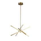 Lustre LED moderne en aluminium noir/doré, plafonnier linéaire Spoutnik pour salon/salle à manger/cuisine