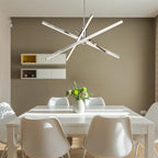 Lustre LED moderne en aluminium noir/doré, plafonnier linéaire Spoutnik pour salon/salle à manger/cuisine
