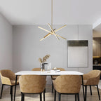 Lustre LED moderne en aluminium noir/doré, plafonnier linéaire Spoutnik pour salon/salle à manger/cuisine