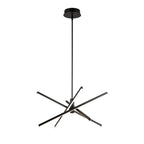 Lustre LED moderne en aluminium noir/doré, plafonnier linéaire Spoutnik pour salon/salle à manger/cuisine