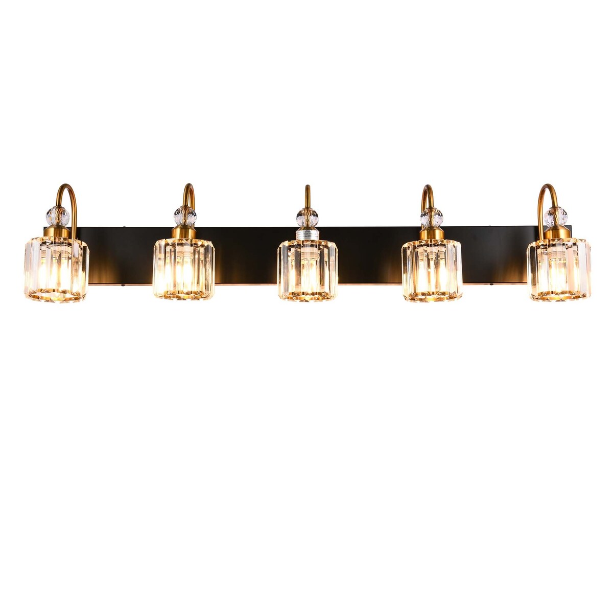 Applique murale moderne en cristal chromé/noir/doré pour salle de bain, éclairage de vanité