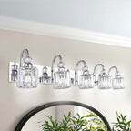 Applique murale moderne en cristal chromé/noir/doré pour salle de bain, éclairage de vanité