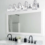 Applique murale moderne en cristal chromé/noir/doré pour salle de bain, éclairage de vanité