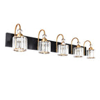 Applique murale moderne en cristal chromé/noir/doré pour salle de bain, éclairage de vanité
