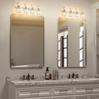 Applique murale moderne en cristal chromé/noir/doré pour salle de bain, éclairage de vanité