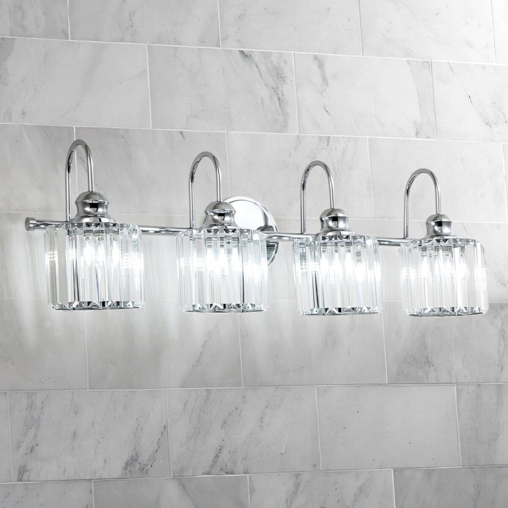 Applique murale moderne en cristal chromé/noir/doré pour salle de bain, éclairage de vanité