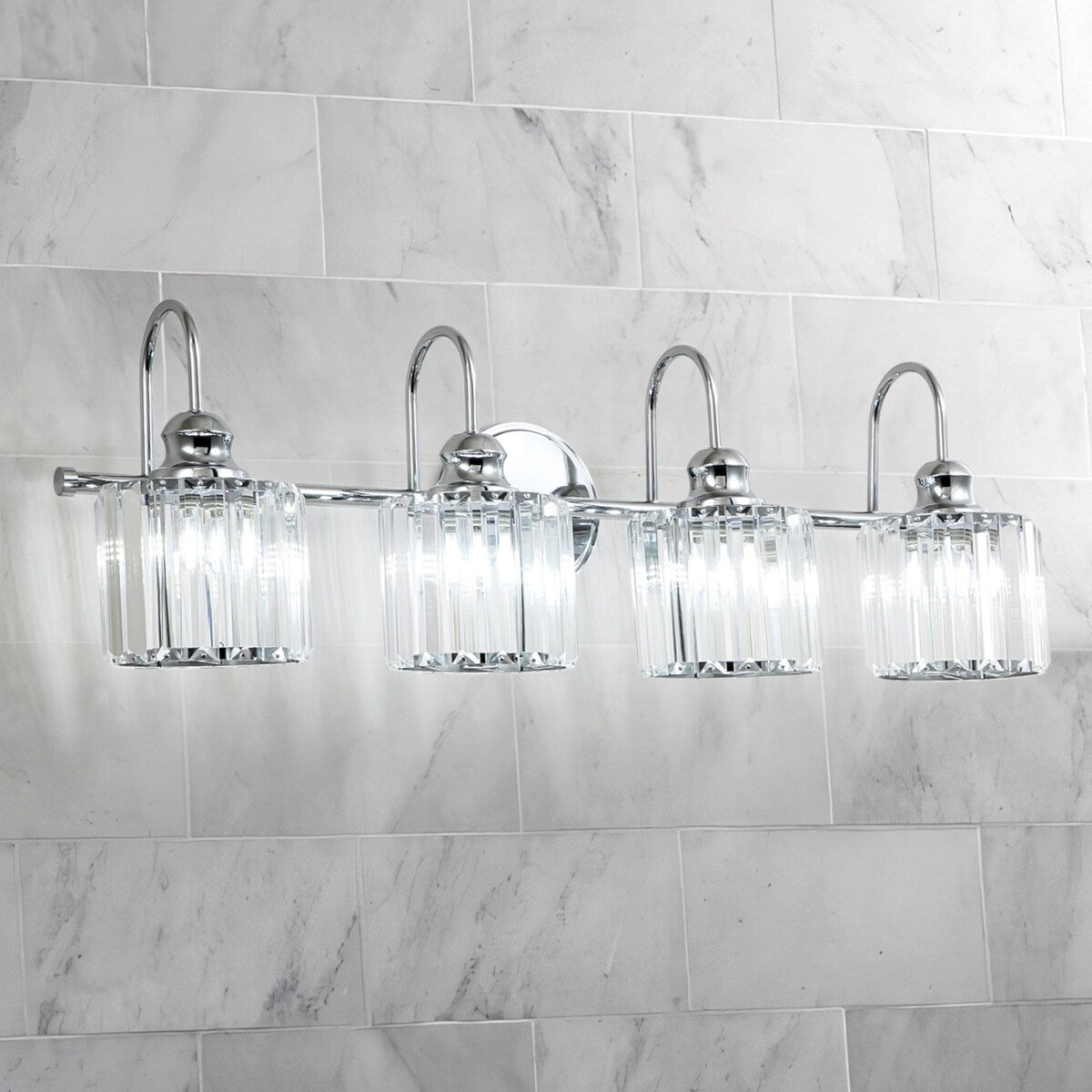 Applique murale moderne en cristal chromé/noir/doré pour salle de bain, éclairage de vanité