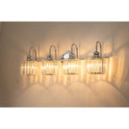 Applique murale moderne en cristal chromé/noir/doré pour salle de bain, éclairage de vanité