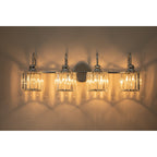 Applique murale moderne en cristal chromé/noir/doré pour salle de bain, éclairage de vanité