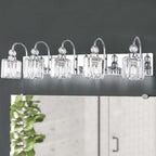 Applique murale moderne en cristal chromé/noir/doré pour salle de bain, éclairage de vanité