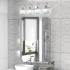 Applique murale moderne en cristal chromé/noir/doré pour salle de bain, éclairage de vanité