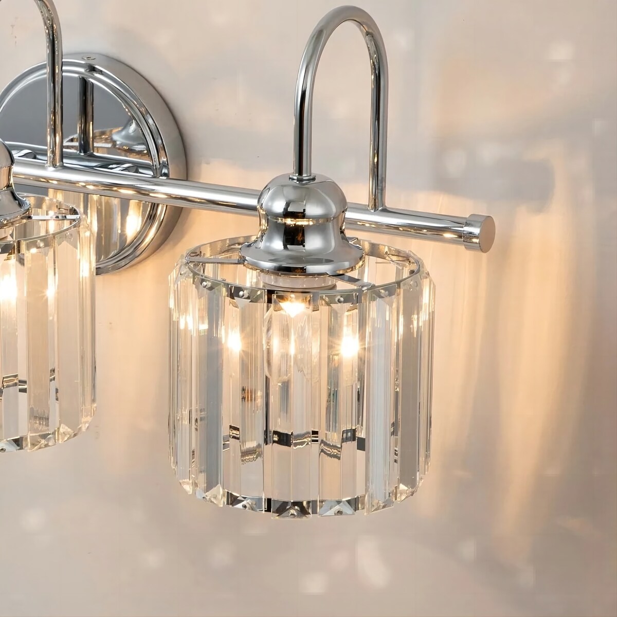 Applique murale moderne en cristal chromé/noir/doré pour salle de bain, éclairage de vanité